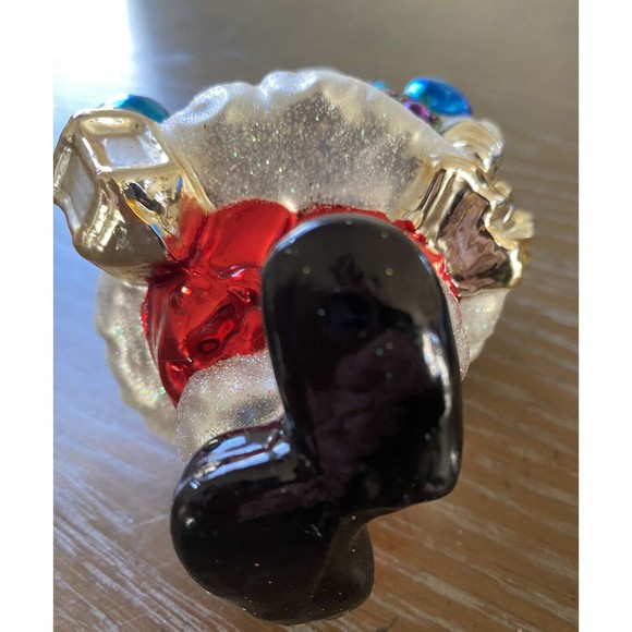 Brass Key Designs Santa Claus Blown Glass Christmas Tree Ornament Wreath - Picture 5 of 7